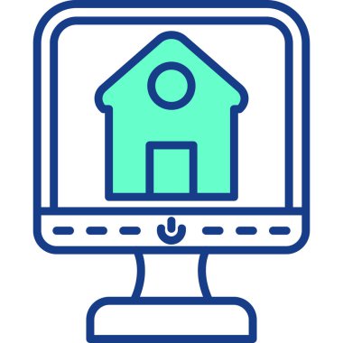 Ev. Web simgesi basit illüstrasyon