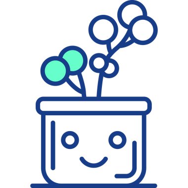 bitki pot ikonu vektör illüstrasyonu