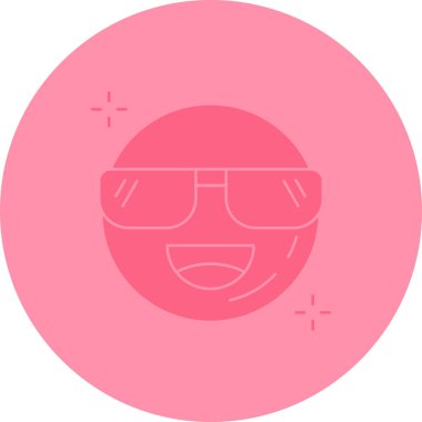 Mutlu güneş gözlüğü ikonu vektör çizimi tasarımı