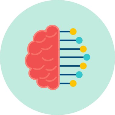 Beyin. Web simgesi basit illüstrasyon