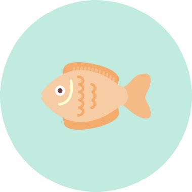 Şirin bir balığın düz simge tasarımı