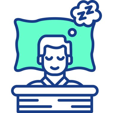 Uyuyan adam. Web simgesi basit illüstrasyon