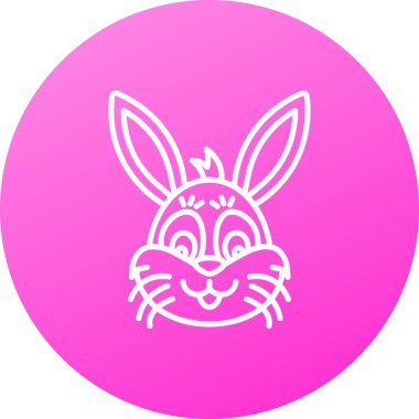 Tavşan düz vektör simgesi