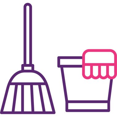 Temizlik servisi simgesi, vektör illüstrasyonu