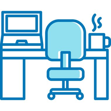 masa ofisi simgesi, vektör illüstrasyonu