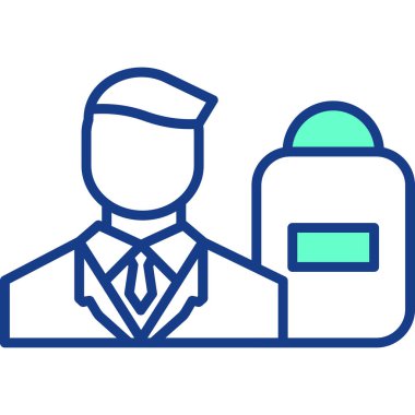 Avatar adam tıbbi çanta ve haplar, vektör illüstrasyon