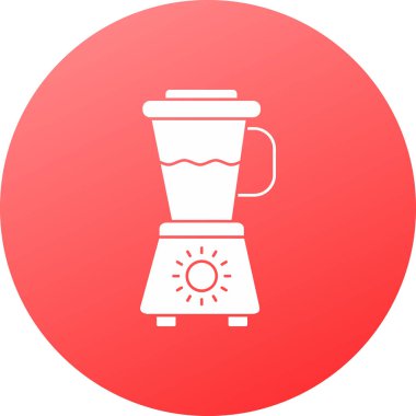 Uzun gölgeli beyaz kahve makinesi ikonu. Kırmızı daire düğmesi. vektör illüstrasyonu