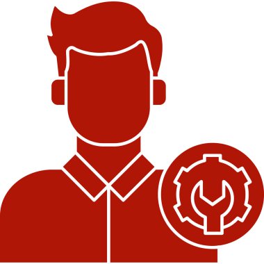 Teçhizatlı ve anahtar vektör simgesi olan adam