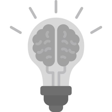 düz biçimli ampul yaratıcı fikir simgesi