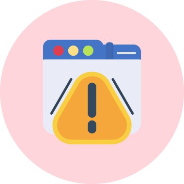 Ünlem işareti. Web simgesi vektör illüstrasyonu