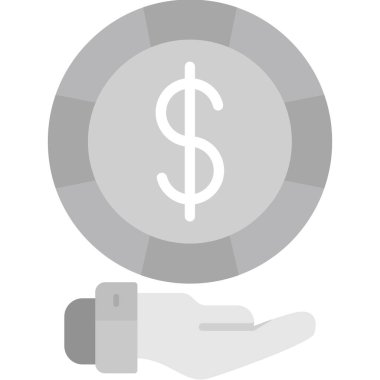 Dolar sikke vektör simgesi