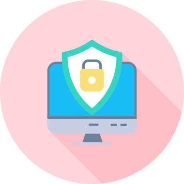 Güvenlik. Web simgesi basit illüstrasyon