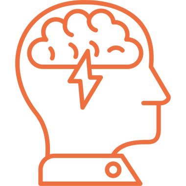 Beyin. Web simgesi basit illüstrasyon