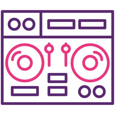 DJ 'lik. Web simgesi basit illüstrasyon