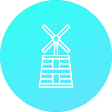 güzel yel değirmeni vektör simgesi