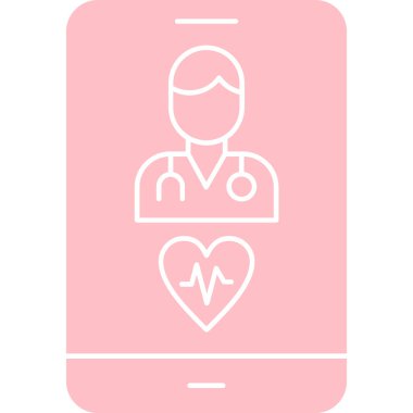 mobil sağlık vektörü simgesi modern illüstrasyon