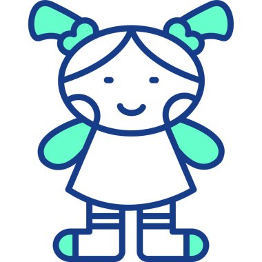 Sırt çantası vektör çizimi olan sevimli bir kız.