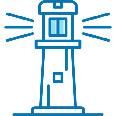 Deniz feneri. Web simgesi basit illüstrasyon