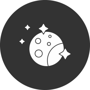 Ay ikonu vektör illüstrasyonu