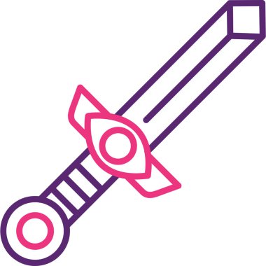 Kılıç. Web simgesi basit illüstrasyon