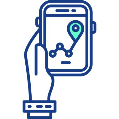 GPS konum simgesi vektör, logotype - doodle