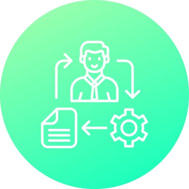 Vites simgesi vektör illüstrasyonuna sahip iş adamı