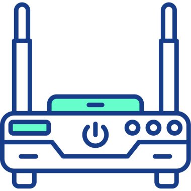 Kablosuz ağ yönlendirici simgesi. Web için kablosuz vektör simgelerinin basit çizimi