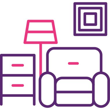 mobilya ikonu vektör illüstrasyonu