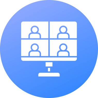Bilgisayar monitör simgesini. Bilgisayar monitörü vektör simgesi web için düz çizimi