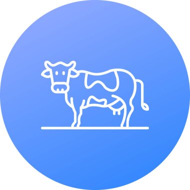 soyut arkaplanda izole edilmiş inek simgesi