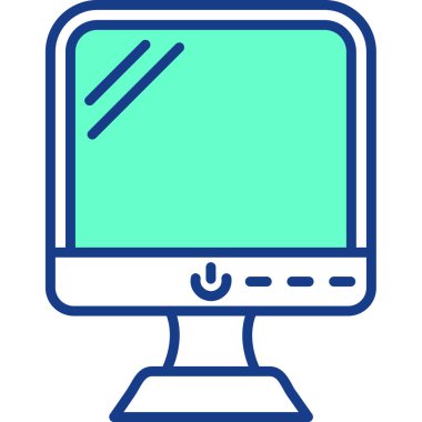 Monitör. Web simgesi basit illüstrasyon