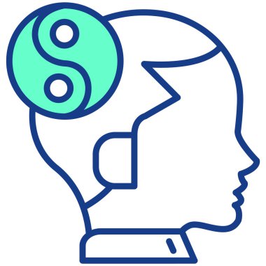 Beyin zihin simgesi, vektör illüstrasyonu