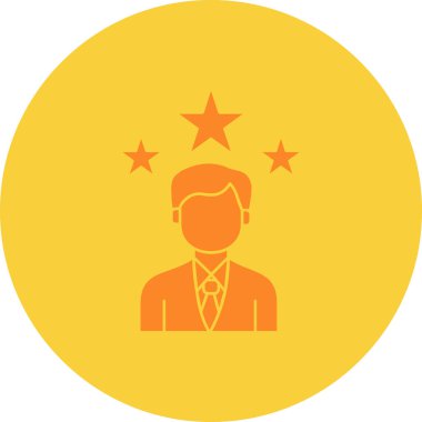 Rozet yıldız simgesi düz stil