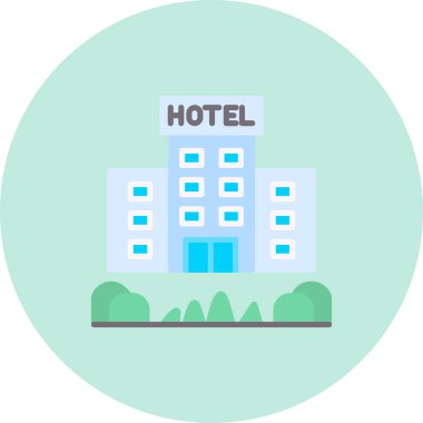 Otel web simgesi, vektör illüstrasyonu
