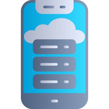 bulut depolama ikonu vektör illüstrasyonu