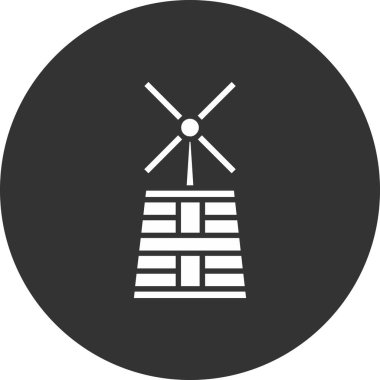 Yel değirmeni simgesi, vektör illüstrasyonu