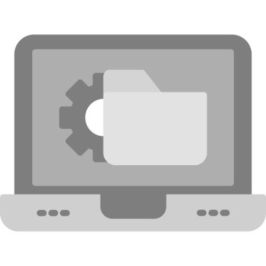 bilgisayar ve dişli simgesi, vektör tasarımı.