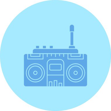 Radyo. Web simgesi basit illüstrasyon