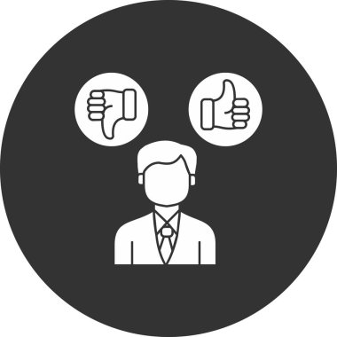 Başparmağın iş adamı simgesinin vektör çizimi