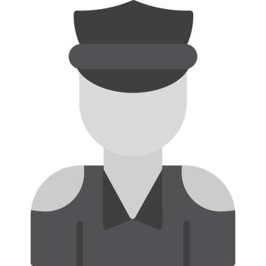 Polis memuru ikonu. Web tasarımı için polis memuru vektör simgesinin düz çizimi