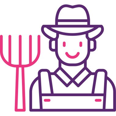 Çiftçi çiftçi ikonu doldurulmuş ana hatlarıyla