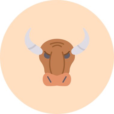 Hayvan boğa ikonu, basit vektör illüstrasyonu