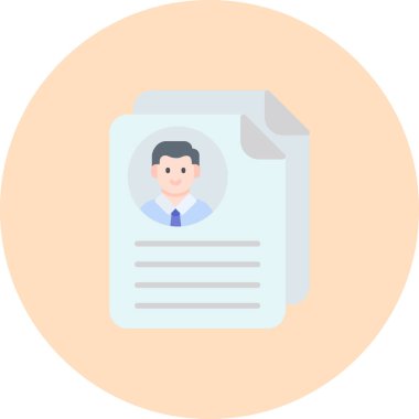 kimlik kartı düz vektör simgesi