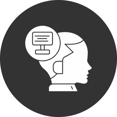 Bir konuşma baloncuğunun içindeki bir insanın beyni..