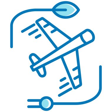 Uçak uçuş simgesi - ana hatlar biçiminde