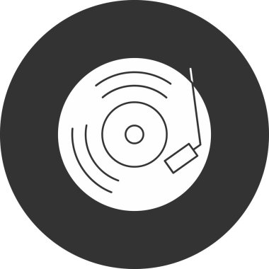 Vinil disk simgesinin vektör illüstrasyonu