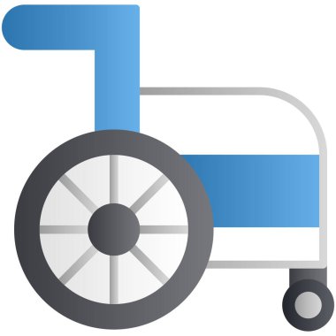 Düz stil tekerlekli sandalye ikonu. vektör illüstrasyonu