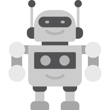 robot düz simgesi, vektör illüstrasyonu