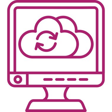 Bulut hesaplama simgesi. vektör simgesi