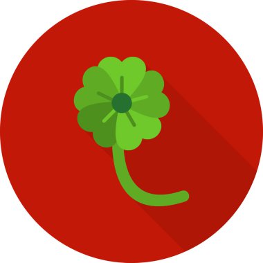 Ağ ve mobil için uzun gölgeli yonca düz simgesi. düz dizayn.